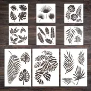 Artistic Flower Leaves Stencil Paint Template for Art Drawing Card Painting 9Pcs