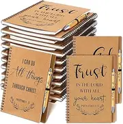 Sayglossy 80 Pcs Christian Gift Bulk Set Include Spiral Notebook Bible Ballpoint Pen Bible Notes Notebook Inspirational Bamboo Pens Church Gifts in Bulk for Christian Party School Church Prayers