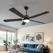 60" Modern Ceiling Fan App Remote 5 Blades Reversible 6 Speed DC Motor w/ Light