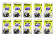 Mustad Hoodlum Size 8/0- 10827npbln -Bulk 10 Pce Value Pack-Chemically Sharpened