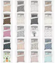 Ambesonne Sketch Form Bedding Set Duvet Cover Sham Fitted Sheet in 3 Sizes