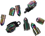 JECOMPRIS 8Pcs Multi Function Valve Caps Portable Stem Caps for Mountain Folding Bikes Durable Tire Accessory Easy to Install Leak Prevention