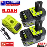 2X 18V 9Ah Battery/Charger For Ryobi P108 ONE Plus P102 P104 P107 P109 Lithium