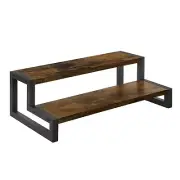 Spice Rack Organizer for Countertop, 2 Tier Kitchen Counter Shelf, Wooden Tie...