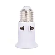He Fei Mao Qiang Dian Zi Shang Wu You Xian Gong Si PBT Fireproof E27 Bulb Adapter Lamp Holder Base Socket Conversion with EU Plug White
