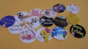 Pre Cut One Inch Bottle Cap Images Happy Birthday Mix Free Shipping
