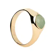 PDPaola Green Aventurine Nomad Stamp Ring
