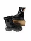 Avenger Fortune Work Boots Patent Womens 10 Black Combat Lace Up Safety Toe NIB