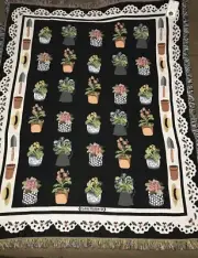 CLAIRE MURRAY Potted Primrose Woven Tapestry Designer Throw 53x66 Garden Floral