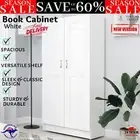 2-Door Wooden Wardrobe Cupboard Storage Cabinet Bedroom Closet Shelf White NEW