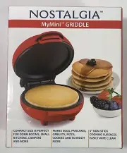 NEW! Nostalgia MyMini Personal Red Electric Griddle Pancake Maker