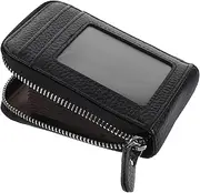 [BESTYASH] Secure Zipper Credit Case Organizer Leather Pouch for Cards Id Coins Suitable