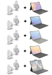 Logitech FITS Wireless Gaming Earbuds & Folio Touch Keyboard for iPad Air
