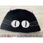 小黑貓帽，BABYGAP毛線帽，貓毛帽，51公分