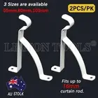 Metal Support Curtain Rod Pole Wall Bracket Holder Hook Rack 16mm 2Pcs Drape Au