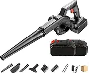 Leaf Blower, 500W Cordless Hair Dryer, Thick Copper Motor, 2-Purpose Blowing and Suction, Wind Pressure 5.5kpa, No-Load Speed0~100000r/Min, Suitable for Gardens, Terraces, Lawns, and Warehouses