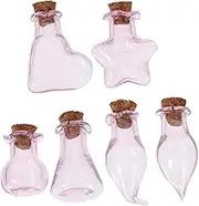 GARVALON 6pcs Mini Corked Glass Bottles for Wishes Storage Containers for DIY Crafts Jewelry and Perfume Adorable Wedding Favors and Drift Bottles