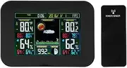 Wireless Weather Clock, Weather Station Table Clock Wall Clock, Indoor and Outdoor Sensor Temperature and Humidity Meter Weather Forecast Radio Clock