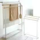 Freestanding Towel Rack Rail Stand Metal+Wood 3 TiersTowel Drying Storage Holder