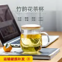 在飛比找樂天市場購物網優惠-辰藝泡茶杯茶水分離杯子帶把家用茶杯帶蓋玻璃杯過濾玻璃花茶杯女