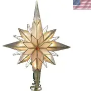 Kurt Adler 10-Light Capiz Bethlehem Star Treetop – Classic Holiday Elegance