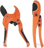 2Pcs Ratchet PVC Pipe Cutter Tool and PEX Straight Cut Cutter, Ratchet-type One-hand Fast Cutting Tube for (1-5/8/'' & 1-3/8/''), A Kit- 2pcs