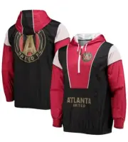 Men's Mitchell & Ness Black Atlanta United FC Highlight Reel Half-Zip Hoodie