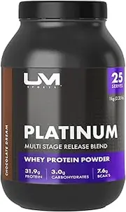 UM Sports Platinum Multi-Stage Release Whey Protein Powder Blend, Sports Nutrition Supplement for Men and Women, Chocolate Dream Flavour, 1kg, 25 Serve