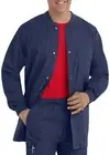 Landau Essentials Men's Size Small Navy Blue Snap Front Warm Up Scrub Jacket NWT