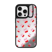 iPhone 16 Pro Mirror Ring Stand Case MagSafe Compatible Cherries Jubilee