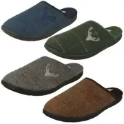 Mens Padders Stag Detailed Mule Slippers - Stag