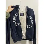 【ABERCROMBIE & FITCH】 A&F 麋鹿 外套 刷毛外套 連帽外套 女 電繡LOGO深藍外套 XXS