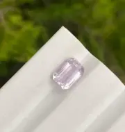 4.15 Carat Natural Cut kunzite emerald shaped loose gemstone from Afghanistan
