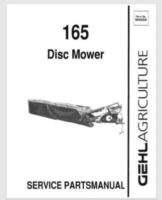 Gehl 165 Disc Mower Service Parts manual 24 Pages