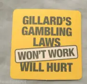 #KK. ANTI LABOUR CLUB GAMBLING LEGISLATION BEER COASTER, JULIA GILLARD