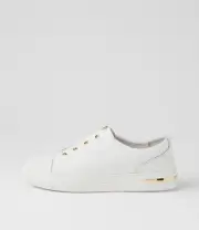 New Django & Juliette Wavana White Leather Sneakers Womens Shoes Casual