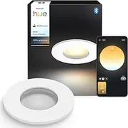 Philips Hue White Ambiance Adore Round Ceiling Spotlight, White, 1 x 250 lm with Dimmer Switch, Bathroom Lighting, Dimmable, Controllable via App, Compatible with Amazon Alexa (Echo, Echo Dot), New