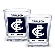 AFL Spirit Glass Set - Carlton Blues - 250ml Cup - Set Of Two