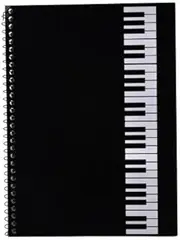 Music Book Spiral Cover Made of Black Kraft Paper Blank Music Book 50 Pages 26 x 19 cm 50 Pages Music Manuscript Notebook Suitable for Music Programs and Music Artists
