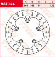 TRW Lucas Brake disc MST374, rigid