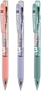 Monami Flip3 0.5mm 3 colors ballpoint pen Ink Black, Blue Red