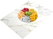 Marble Placemats | Marble Table Mats | Wipeable Placemats for Dining Table | Non-Slip Dining Table Mat | Waterproof & Easy Clean for Kitchen Table Mats | Table Runners & Placemats