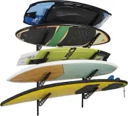 XUXIAKE Surfboard Wall Mount Racks, Adjustable 5 Surf Boards Wall Hangers for Su