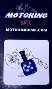 MOTOKING BMX ORIGNAL DICE CABLE TIP TRANS BLUE - GT,HARO,SE,SCHWINN,MONGOOSE, RL