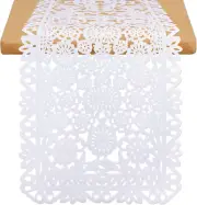 Inches Mexican Party Table Runner White Papel Picado Tablecloth14 x 84