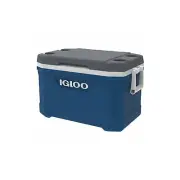 NEW Igloo Latitude 52 Qt Cooler Blue Cool Riser Tech Drink Holders Mobile Stand