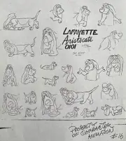 LAFAYETTE ARISTOCATS BASSETT HOUND DOG Disney Animation MODEL SHEET PHOTOCOPY