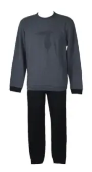 Men's fleece pajamas long sleeve crew neck TRU TRUSSARDI article NT6051