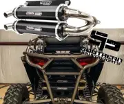 2016-2024 Polaris Rzr Turbo Trinity Racing Stage 5 Dual Slip-On Exhaust Black
