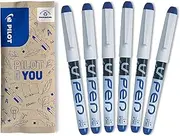 Pilot Pen Pilot V-Pen Ink Pen with Stainless Steel Nib in M, Set of 6 (Blue), Blue, Set of 6